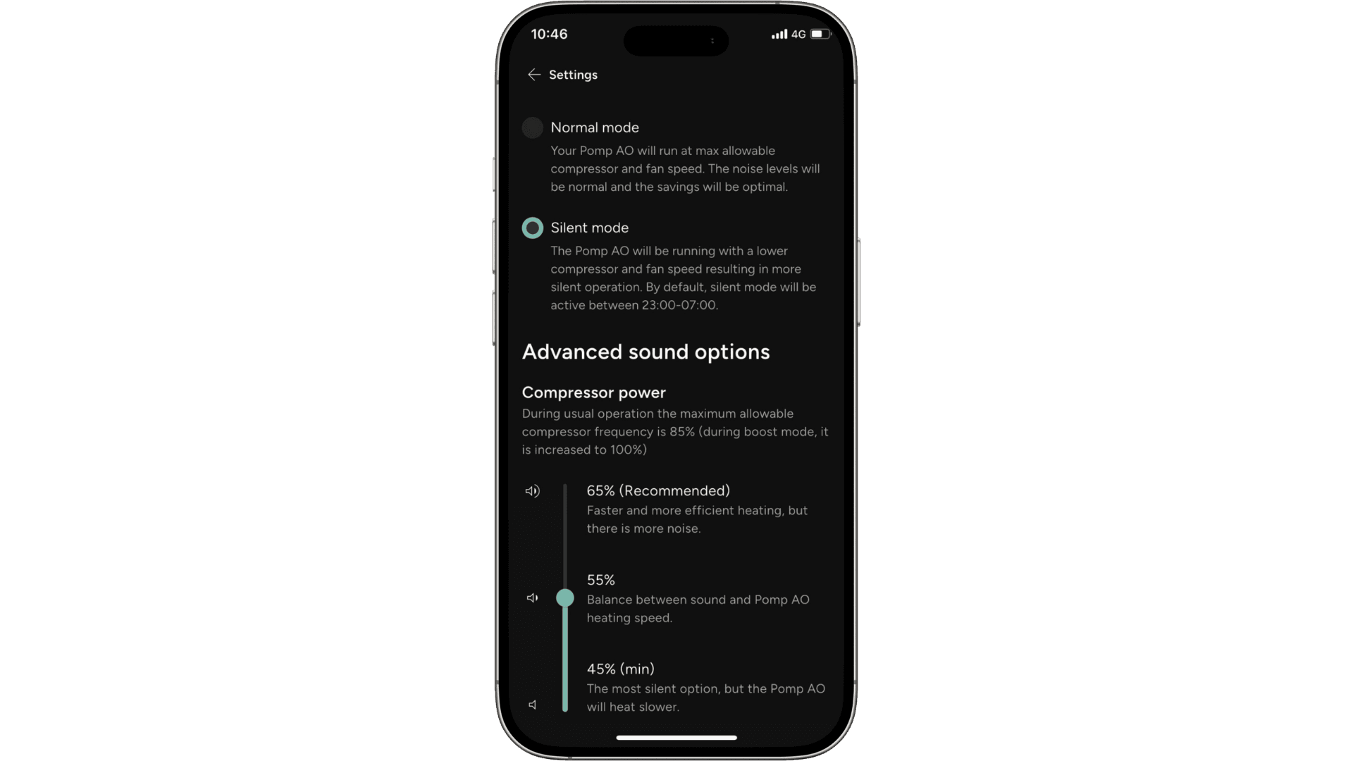 Geluid instellen met de app van DeWarmte